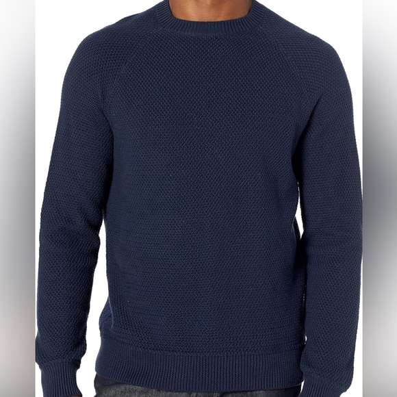 Men's Oversized-Fit Textured Cotton Crewneck Sweater- Size 3XL - Picture 4 of 9